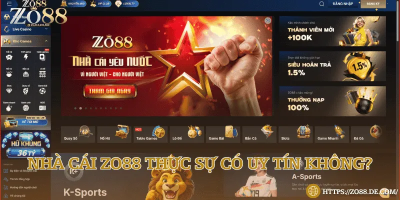 Nhà cái Zo88 thực sự có uy tín không?